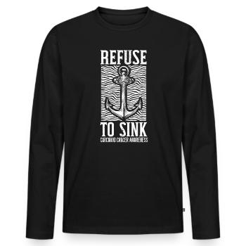 Weigern Sie sich, das Bewusstsein für Karzinoidkrebs zu senken - Männer Premium Bio Langarmshirt - Schwarz - Vorne - Nico (187cm)