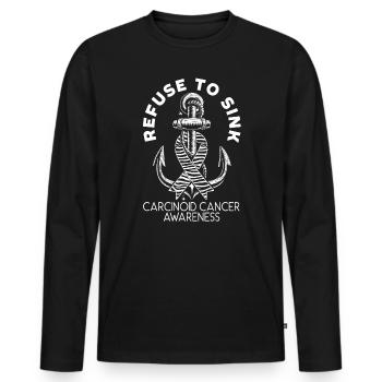 Weigern Sie sich, das Bewusstsein für Karzinoidkrebs zu senken - Männer Premium Bio Langarmshirt - Schwarz - Vorne - Nico (187cm)