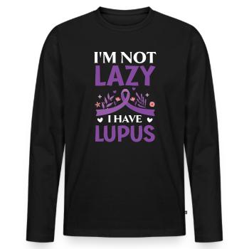 Ich bin nicht faul, ich habe Lupus Awareness Lupus Warrior - Männer Premium Bio Langarmshirt - Schwarz - Vorne - Nico (187cm)
