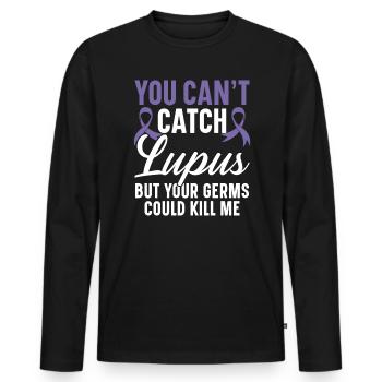 Vous ne pouvez pas attraper le lupus, mais vos germes pourraient me tuer - T-shirt manches longues Premium bio Homme - noir - Devant - Nico (187cm)