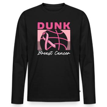 Dunk Breast Cancer Basketball Player Breast Cancer - Men's Premium Organic Long Sleeve Shirt - black - Front - Nico (187cm)