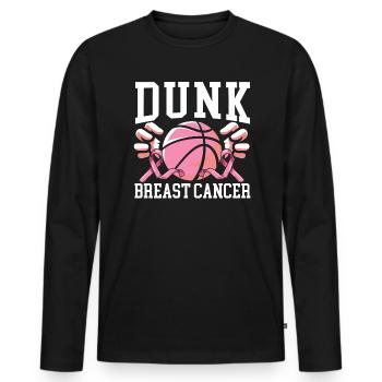 Dunk Breast Cancer Basketball Player Breast Cancer - Men's Premium Organic Long Sleeve Shirt - black - Front - Nico (187cm)