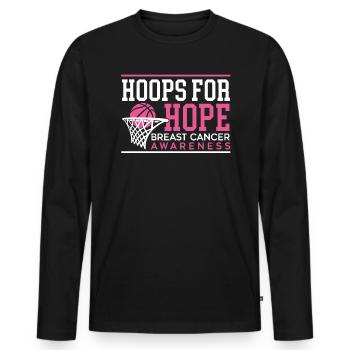 Hoops For Hope Basketballspieler Brustkrebs - Männer Premium Bio Langarmshirt - Schwarz - Vorne - Nico (187cm)