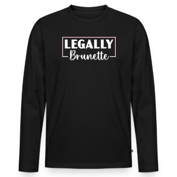 Legally Brünette Braune Haare Mode Blonde Haare - Männer Premium Bio Langarmshirt - Schwarz - Vorne - Nico (187cm)