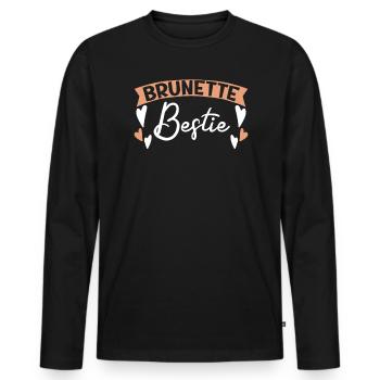 Brunette Bestie Cheveux Bruns Blonde Meilleure Amie - T-shirt manches longues Premium bio Homme - noir - Devant - Nico (187cm)
