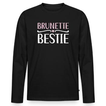 Brunette Bestie Cheveux Bruns Blonde Meilleure Amie - T-shirt manches longues Premium bio Homme - noir - Devant - Nico (187cm)