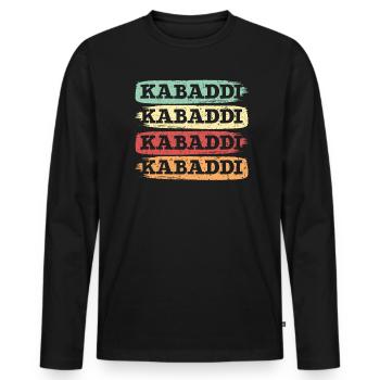 Retro Kabaddi Indian Game Team Sport Raider - Men's Premium Organic Long Sleeve Shirt - black - Front - Nico (187cm)