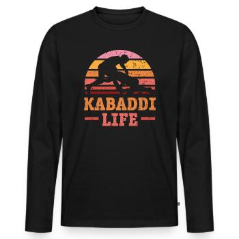 Kabaddi Life Indian Game Team Sport Raider - Men's Premium Organic Long Sleeve Shirt - black - Front - Nico (187cm)