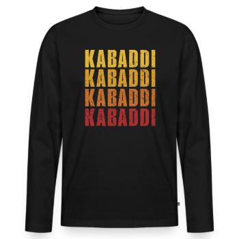Retro Kabaddi Indian Game Team Sport Raider - Men's Premium Organic Long Sleeve Shirt - black - Front - Nico (187cm)