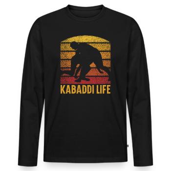Kabaddi Life Indian Game Team Sport Raider - Men's Premium Organic Long Sleeve Shirt - black - Front - Nico (187cm)