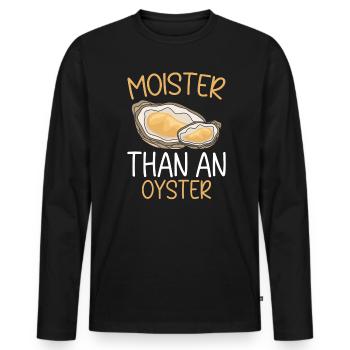 Feuchter als ein Austern-Muschel-Weichtier - Männer Premium Bio Langarmshirt - Schwarz - Vorne - Nico (187cm)