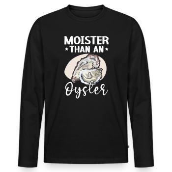 Feuchter als ein Austern-Muschel-Weichtier - Männer Premium Bio Langarmshirt - Schwarz - Vorne - Nico (187cm)