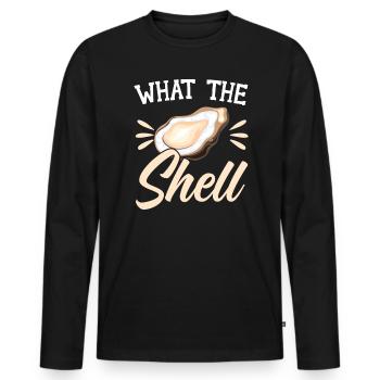 Qu’est-ce que le mollusque coquillage de fruits de mer d’huîtres coquillages - T-shirt manches longues Premium bio Homme - noir - Devant - Nico (187cm)