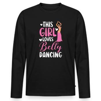 This Girl Loves Belly Dancing Shimmy Belly Dancer - Men's Premium Organic Long Sleeve Shirt - black - Front - Nico (187cm)