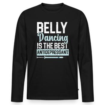 Bauchtanz ist das beste Antidepressivum Shimmy - Männer Premium Bio Langarmshirt - Schwarz - Vorne - Nico (187cm)