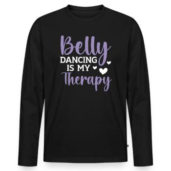 Belly Dancing Is My Therapy Shimmy Belly Dancer - Men's Premium Organic Long Sleeve Shirt - black - Front - Nico (187cm)