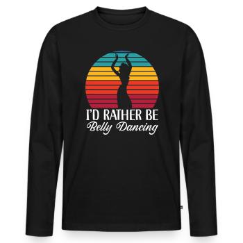 Je préfère danser le ventre danse danse dans le ventre danse - T-shirt manches longues Premium bio Homme - noir - Devant - Nico (187cm)