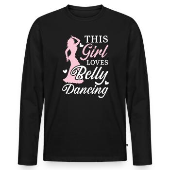 This Girl Loves Belly Dancing Shimmy Belly Dancer - Men's Premium Organic Long Sleeve Shirt - black - Front - Nico (187cm)