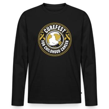 Soutien à la sensibilisation au cancer chez les enfants curefest for Childhood Cancer - T-shirt manches longues Premium bio Homme - noir - Devant - Nico (187cm)