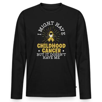 Peut avoir un cancer infantile, mais il ne m’a pas - T-shirt manches longues Premium bio Homme - noir - Devant - Nico (187cm)