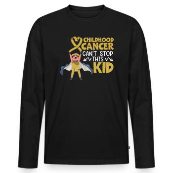 Childhood Cancer Can't Stop This Kid Fight Cancer - Men's Premium Organic Long Sleeve Shirt - black - Front - Nico (187cm)