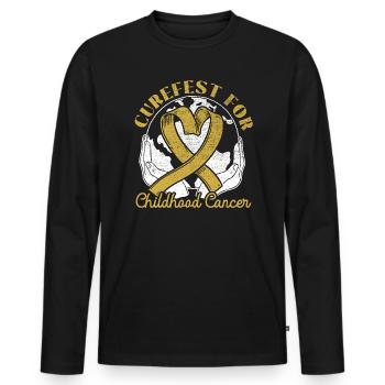 Soutien à la sensibilisation au cancer chez les enfants curefest for Childhood Cancer - T-shirt manches longues Premium bio Homme - noir - Devant - Nico (187cm)