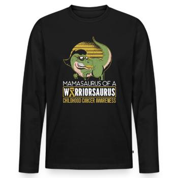 Mamasaurus d’un cancer de l’enfant Warriorsaurus - T-shirt manches longues Premium bio Homme - noir - Devant - Nico (187cm)