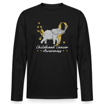 Childhood Cancer Awareness Support Squad Elephant - Men's Premium Organic Long Sleeve Shirt - black - Front - Nico (187cm)