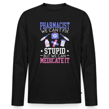 Pharmacist Prescription Pharmacy Assistant - Men's Premium Organic Long Sleeve Shirt - black - Front - Nico (187cm)