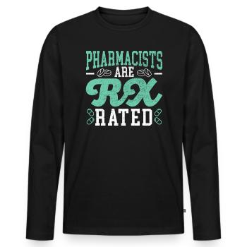 Pharmacist Are Rx Rated Prescription Pharmacy - Men's Premium Organic Long Sleeve Shirt - black - Front - Nico (187cm)