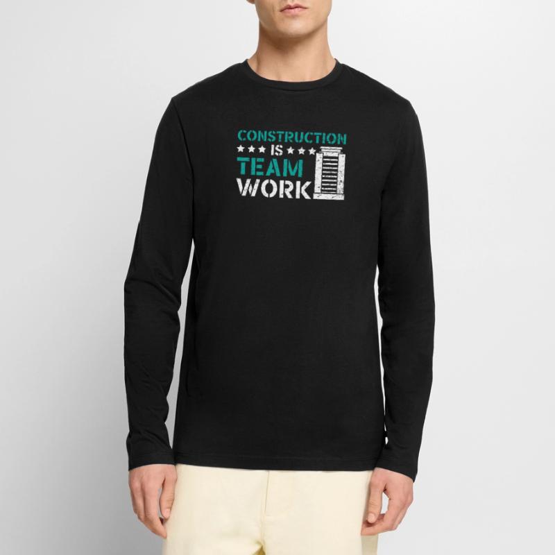 Construction Is Team Work Job Construction Worker Men's Premium Organic Long Sleeve Shirt