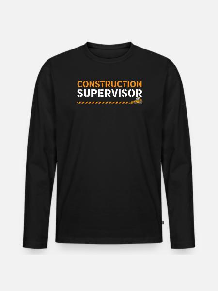 Bauleiter Job Bauarbeiter - Männer Premium Bio Langarmshirt - Schwarz