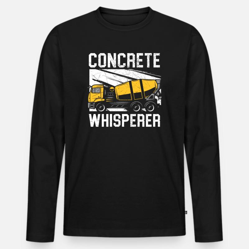 Betonflüsterer Beruf Bauarbeiter - Männer Premium Bio Langarmshirt - Schwarz