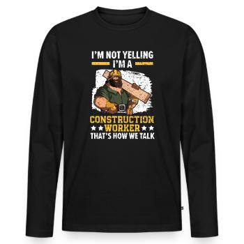 I'm A Construction Worker Concrete Whisperer Job - Men's Premium Organic Long Sleeve Shirt - black - Front - Nico (187cm)