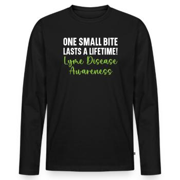 Ein kleiner Biss hält ein Leben lang Lyme-Borreliose - Männer Premium Bio Langarmshirt - Schwarz - Vorne - Nico (187cm)
