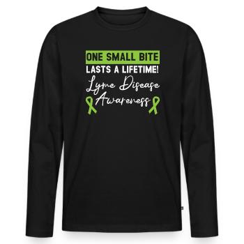 Ein kleiner Biss hält ein Leben lang Lyme-Borreliose - Männer Premium Bio Langarmshirt - Schwarz - Vorne - Nico (187cm)