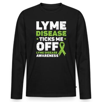 La maladie de Lyme me fait tiquer la sensibilisation à la maladie de Lyme - T-shirt manches longues Premium bio Homme - noir - Devant - Nico (187cm)