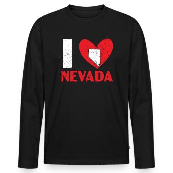 I Love Nevada USA America Nevadians Nevadans - Men's Premium Organic Long Sleeve Shirt - black - Front - Nico (187cm)