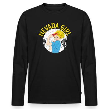 Nevada Mädchen USA Amerika Nevadaner - Männer Premium Bio Langarmshirt - Schwarz - Vorne - Nico (187cm)