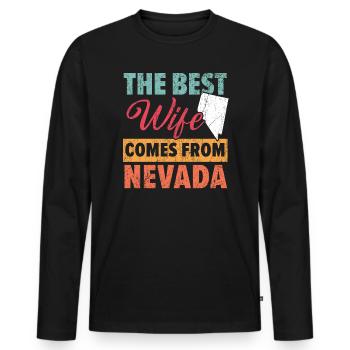 Die beste Frau kommt aus Nevada USA Nevadaner - Männer Premium Bio Langarmshirt - Schwarz - Vorne - Nico (187cm)