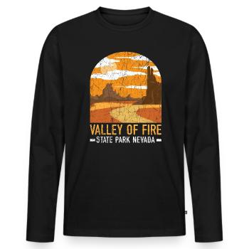 Valley Of Fire State Park Nevada USA Nevadans - Men's Premium Organic Long Sleeve Shirt - black - Front - Nico (187cm)