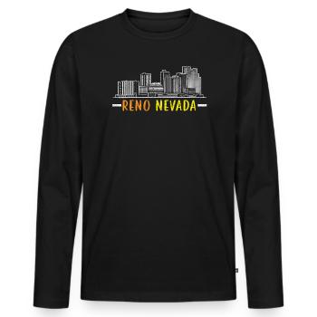 Reno Nevada USA Amerika Nevadaner - Männer Premium Bio Langarmshirt - Schwarz - Vorne - Nico (187cm)
