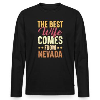 The Best Wife Comes From Nevada USA Nevadans - Men's Premium Organic Long Sleeve Shirt - black - Front - Nico (187cm)
