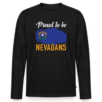 Proud To Be Nevadans USA America I Love Nevada - Men's Premium Organic Long Sleeve Shirt - black - Front - Nico (187cm)