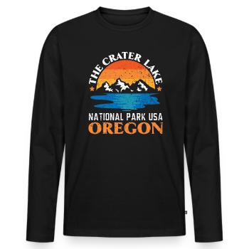 The Crater Lake National Park USA Oregon America - Men's Premium Organic Long Sleeve Shirt - black - Front - Nico (187cm)