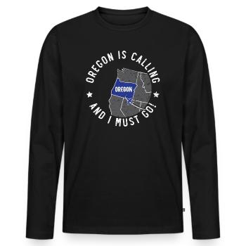 L’Oregon appelle et je dois aller en Amérique Oregonians - T-shirt manches longues Premium bio Homme - noir - Devant - Nico (187cm)