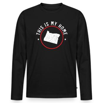C’est ma maison Oregon USA Amérique Oregoniens - T-shirt manches longues Premium bio Homme - noir - Devant - Nico (187cm)
