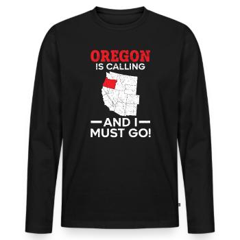 L’Oregon appelle et je dois aller en Amérique Oregonians - T-shirt manches longues Premium bio Homme - noir - Devant - Nico (187cm)