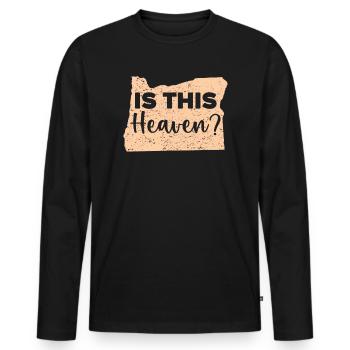 Is This Heaven Oregon USA Amérique Oregoniens - T-shirt manches longues Premium bio Homme - noir - Devant - Nico (187cm)