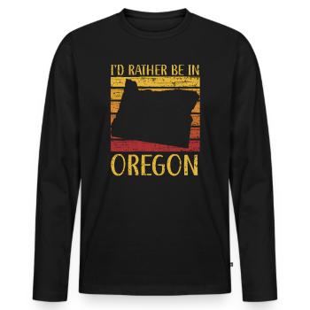 Je préfère être en Oregon USA Amérique Oregoniens - T-shirt manches longues Premium bio Homme - noir - Devant - Nico (187cm)